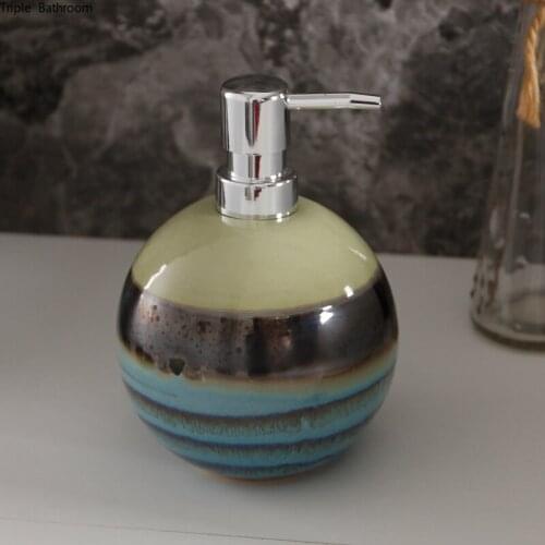650ml Creative Colors Spherical Ceramic Wristband Hand Dispenser Shampoo Bottle Home Bathroom Accessories Liquid Soap Dispenser