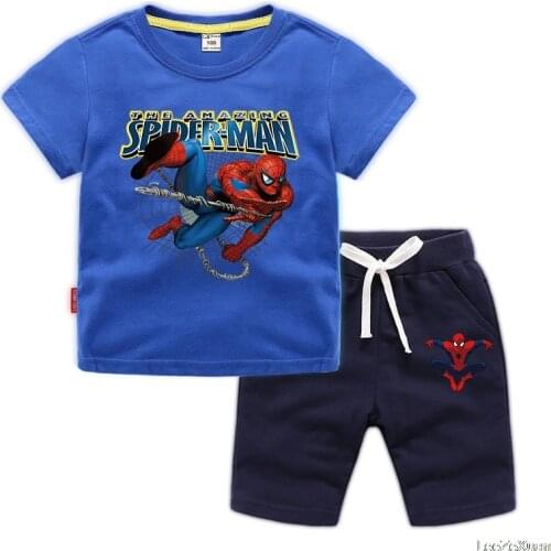 Disney Spiderman Boys Clothes Set Summer Kids T shirt With Pants Casual Sport Suits 2pcs Tracksuit Outfits Children’s Clothes