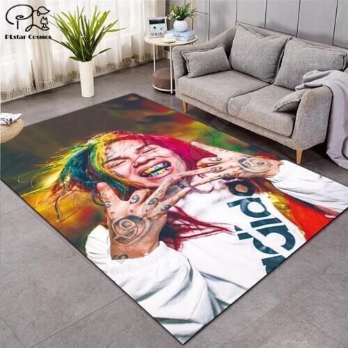 SInger 6IX9INE carpet Square Anti-Skid Area Floor Mat 3D Rug Non-slip Mat Dining Room Living Room Soft Bedroom Carpet style-03