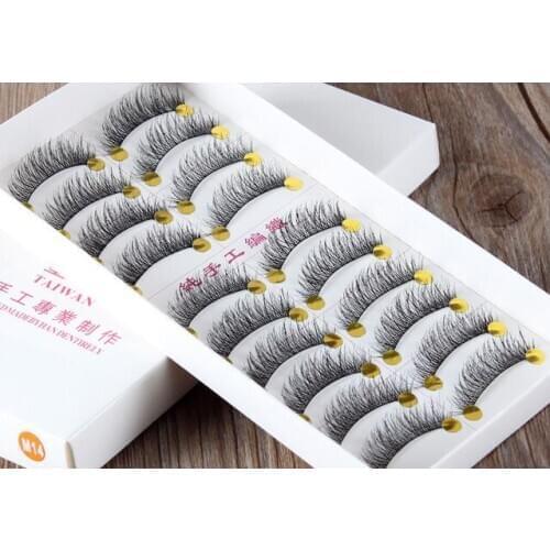 M14 natural black cotton stalk Crisscross DIY false eyelashes as handmade fake eyelashes artificial eyelashes for beauty makeup