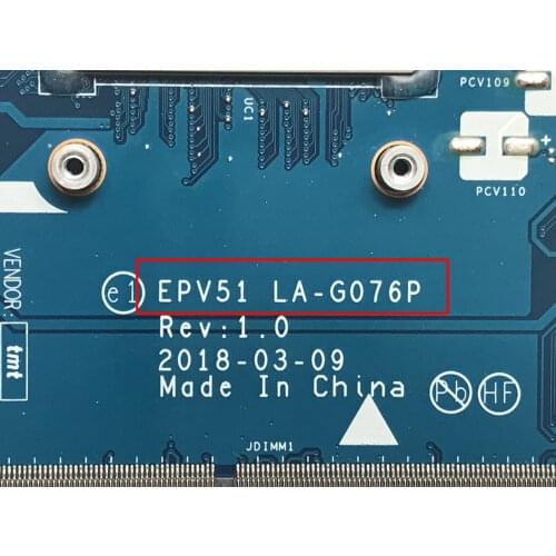 STOCK BRAND NEWEPV51 LA-G076P FOR HP 15-DB /15-DT LAPTOP MOTHERBOARD ONBOARD CPU Ryzen 3 2200U 90 days Warranty