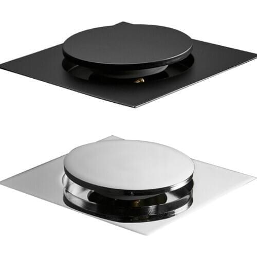 Metal Anti-odor Floor Drain Square Pop-Up Floor Drain Cover Shower Room Push Down Drain Plug for Home Bathroom Use