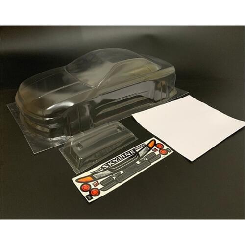 Skyline R32 Toys Model Clear Body Shell With Sticker For 1/10 Scale Rc Drift Car Tamiya Hpi Hsp YOKOMO On-Road Rally Cars