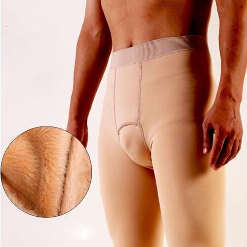 Men Sexy Underwear Hip lifting Slim Legs Tights Socks 300g Thickened Plush Elastic Pantyhose Leggings Socks Warm Wear