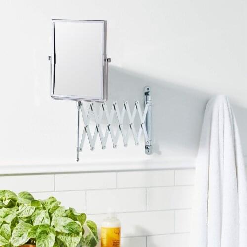 EAS-8.3-Inch Two-Sided Swivel Wall Mount Mirror with 3X Magnification 30-Inch Extension Adjustable Bathroom Mirror