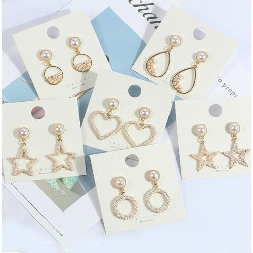 New United States women jewelry Simulated pearl Clip on Earrings No Pierced for Girls Charm Cute sweet earrings geometry
