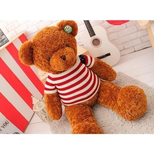 About 47 inch sweater teddy bear plush toy USA flag teddy bear doll, hugging pillow ,toy gift w5368