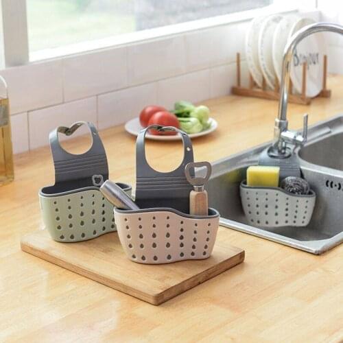 1Pcs Kitchen Accessories Utensils Organizer Adjustable Snap Sink Soap Sponge Holder Kitchen Hanging Drain Basket Kitchen Gadgets