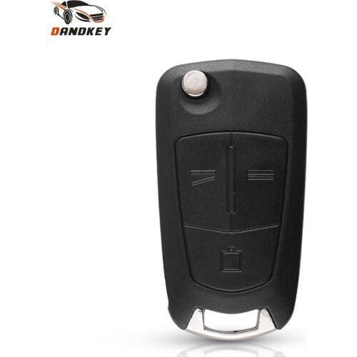 Dandkey Flip Remote Key Shell For Vauxhall Opel Astra H Corsa D Vectra C Zafira Original Key Fob Case 3 Button Uncut HU43 Blade