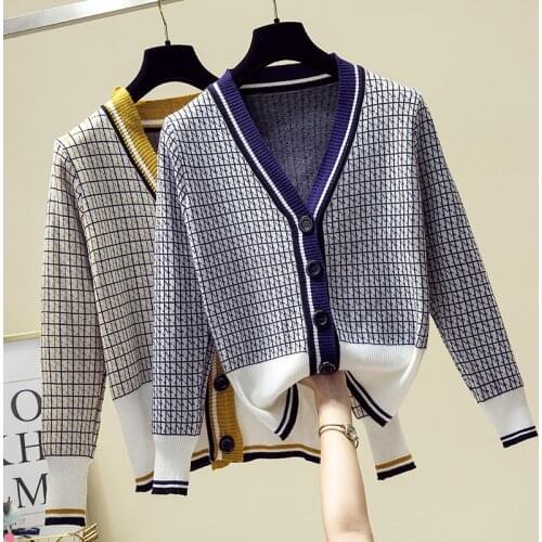 2020 autumn short thin knit sweater cardigans Women casual loose button Cardigans spring coat Outwear female basic jacket