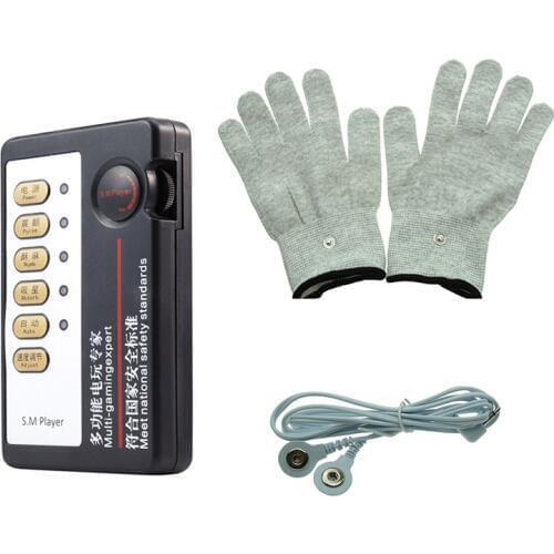 Electro Massage Gloves Adult Game BDSM Bondage Breast Ass Cock Stimulation E-Stim Erotic Flirting Sex Toys for Man and Woman