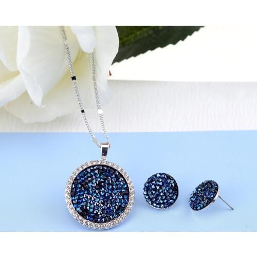 BAFFIN Original Crystals From Swarovski Pave Jewelry Sets Round Pendant Necklace Maxi Stud Earrings Luxury Accessories For Women