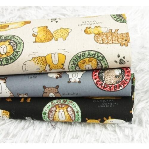 Half Yard Thicken Cotton Fabric With Cartoon Animal Print Handmade DIY Bag Sewing Tissue CR-617