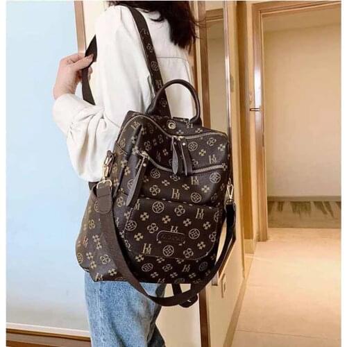 Luxury brand design retro backpack womens travel logo security bag letter printing large capacity bag