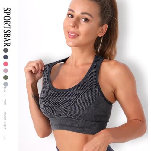 Sexy Shockproof Underwear Plus Size Women Yoga Sport Bra Breathable Fitness Running High Impact Sports Bra Gym AccessoriesWomen