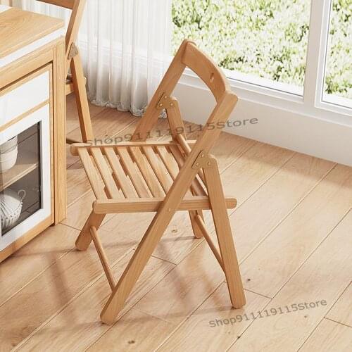 Folding Dining Chair Household Modern Simple Nordic Dining Chair Desk Chair Armchair Portable Wooden Stool Simple Stool