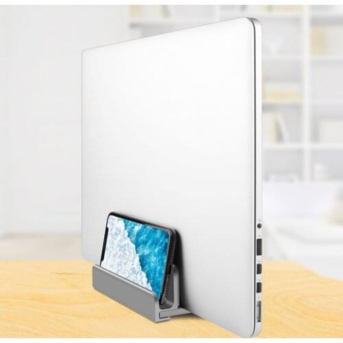 Vertical Laptop Stand Aluminium Universal Portable Adjustable Width Notebook Holder Mount Desktop Tablet Phone Holder Support