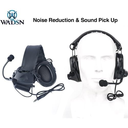 WADSN Tactical Comtac II Headset Noise Canceling Headphone For Airsoft Midland/Ken PTT Walkie Talkie Radio Hunting Aviation