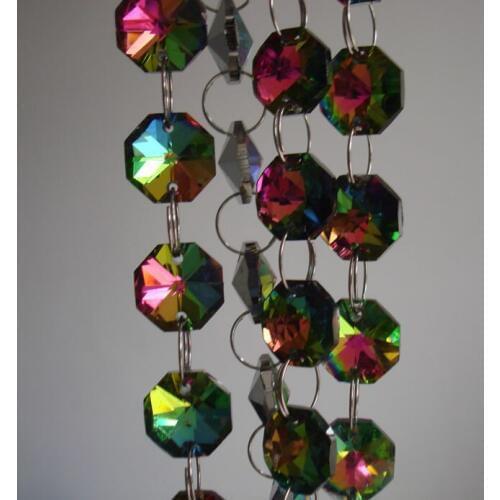 14mm Crystal Octagon Bead Strand Curtain 100meters/Lot Crystal Garland Strands Wedding Christmas Crystal Bead Chain