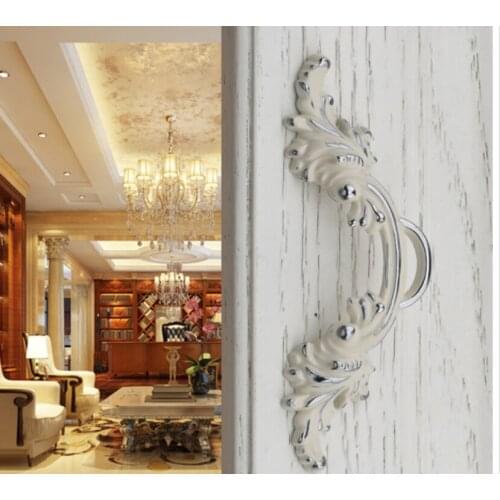 2.5" Shabby Chic Dresser Pulls Handle / Drawer Knob White Silver Rustic Kitchen Cabinet Handle Door Handle Furniture Decor 64MM