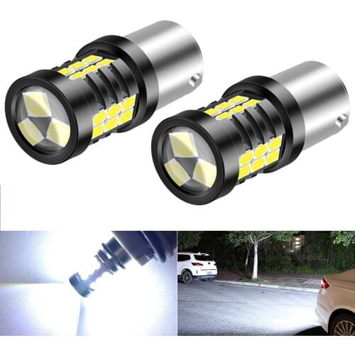 2pcs T15 W16W BAY15D 1156 PY21W BAU15S P21W BA15S 7443 W21/5W T20 3157 P27/7W T25 White LED Bulb for Car Brake Reverse Lights