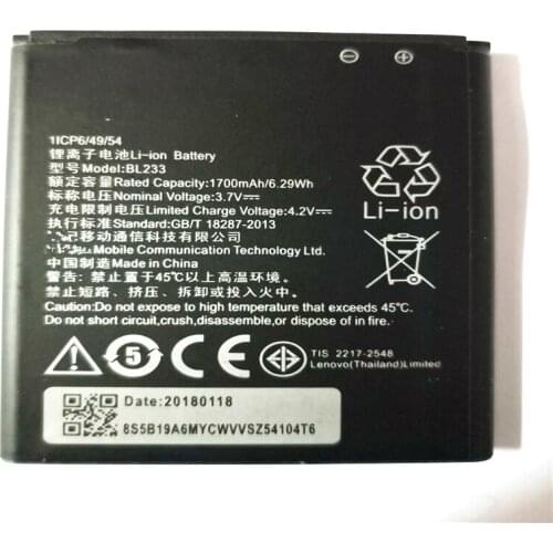 3.7V 1700mAh BL233 battery For Lenovo 4.0" HA3800-D A3600-D A3800D A3600D A1000 Vibe A A1000m A2800-D A2800D with stander