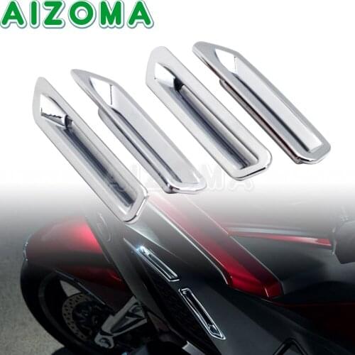 4 PCS Chrome Air Radiator Slot Trim Motorcycle ABS Decorative Cover Vent For Honda GL1800 Gold Wing Tour DCT Airbag 2018-up 2021