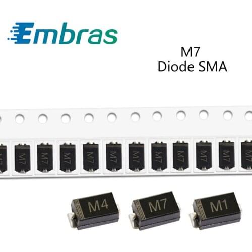 50Pcs SMD Rectifier Diode M7F M7 M4 M2 M1 1A 50V 100V 200V 400V 600V 800V 1000V DO-214AC SMA Electronic Silicon Diodes