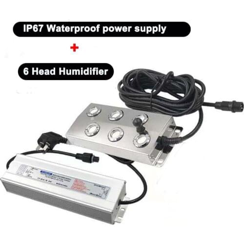 HEMAN 6 Head Ultrasonic Atomizer Industrial Humidifier Fog Machine Parts Ultrasonic Mist Maker Fogger With Power