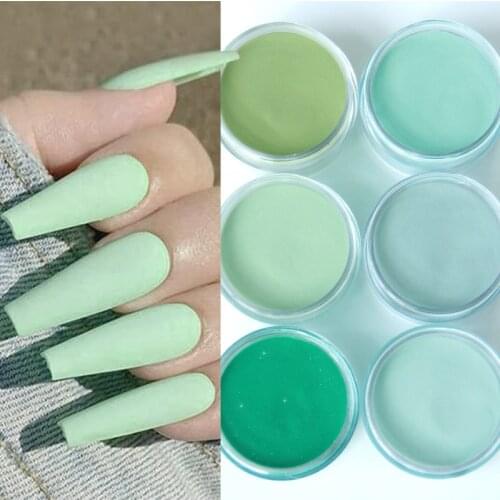 15g Nail Acrylic Powder Extend Blue Green Color Acrylic Powders Gel Dust Nails Art Design Carved Pattern Manicure Accessories