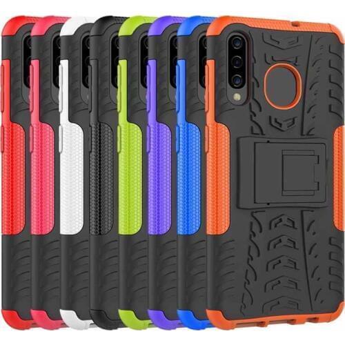 For Samsung M40 A80 A10E A20 A30 A40 A50 A60 A70 S20 M20 M10 M30 Hard Case+ Soft Hybrid Armor Silicon Stand Phone Cover + pen