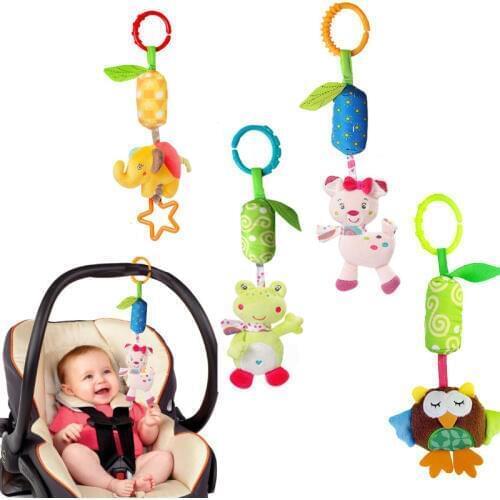 Cate Baby cart Pendant Bed bell pendant baby toy Bedside bell music toy Cartoon animal ringing Newborn Classic toy gift for baby