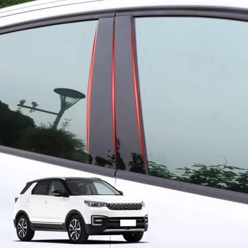 For CHANGAN CS55 2017-2020 4pcs Car Styling PVC Car Window Pillar Trim Sticker Middle BC Column Stickers External Accessories