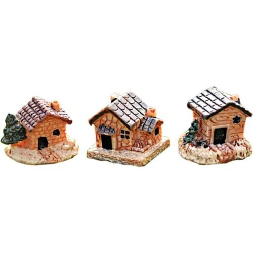 Figurine Mini Dollhouse Stone House Resin Decorations For Home And Garden DIY Home Decoration Accessories 17DEC19