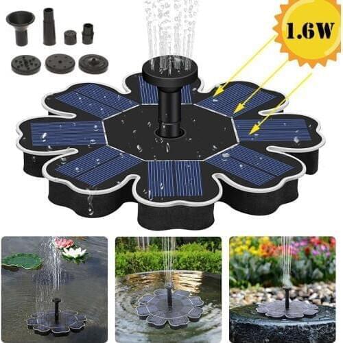 WOKEZ Flower shape fountain New Solar Fountain Bird Fountain Water Floating Fountain Pond Garden Patio Decor Lawn Decoration