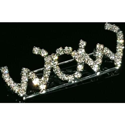 Crystal Handmade Jewelry "WOW" Saying Word Lapel Pin Rhinestone Letters Brooch Accessories Unique Gift Wholesale