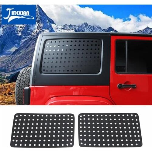 MOPAI Styling Mouldings Car Rear Door Window Triangle Glass Decoration Panel Cover for Jeep Wrangler JK 2007+ Accessories 4 Door