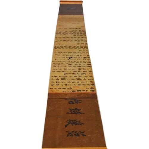 China Old Picture Paper Qiu Yings Snow Fishing Picture Long Scroll Painting