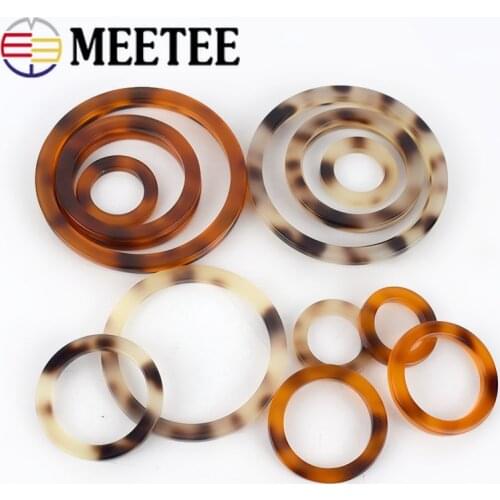 Meetee 5pcs Resin Scarf Buckle O Ring 20/30/40/50/60mm for Clothing Decoration Bag Strap Round Button Luggage Handmade Accessory