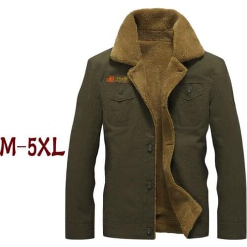 Plus Size 5XL Mens Jackets New Fashion Thick Warm Winter Jacket Men Woolen Blends Jackets Thick Winter Coat Outerwear