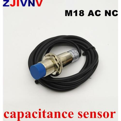 M18 AC NC proximity capacitance sensor normally Close switch AC90-250V 2 wires detect distance 8mm posistion sensor CM18-2008B