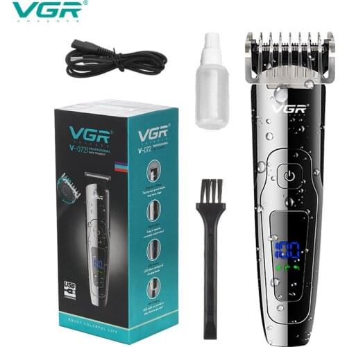 Professional Digital Hair Clipper Rechargeable Trimmer Electric Hair Clipper Mens Cordless Haircut Adjustable Ceramic Blade VGR