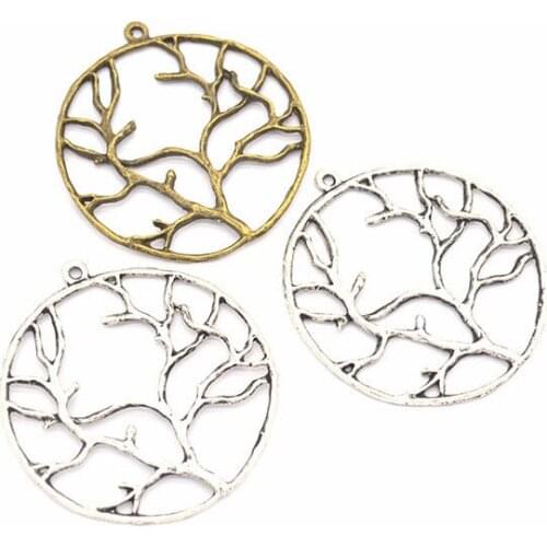 New Hot 20pcs Fashion gift vintage round tree alloy charms DIY making bracelet necklace jewelry accessories pendant series