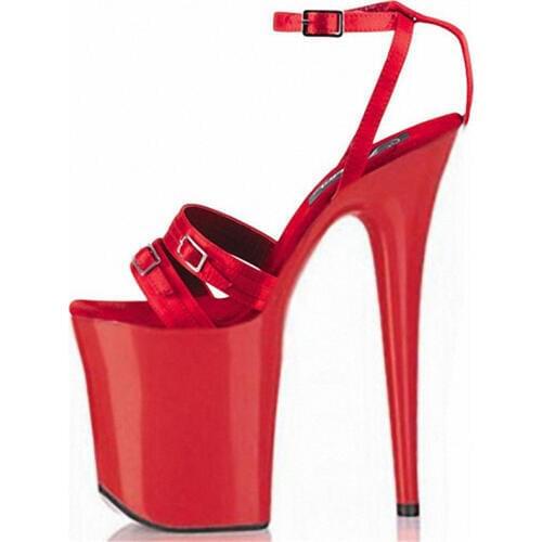20cm Sexy posed steel pipe shoes, shoe stage shows red high-heeled shoes, the bride wedding Dance Shoes