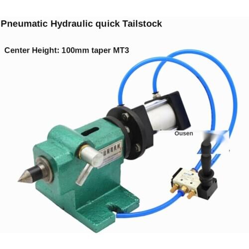 25-75mm Pneumatic Lathe Tailstock Quick and Easy Instrument Tailstock MT3 Automation Activities Manual Switch Hydraulic Pressure