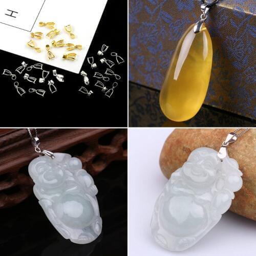 10 Pcs/Set Pendant Buckle Jewelry Making Necklace Charms Buckles DIY Stone Supplies Snap Joint Clasp Alloy Accessories