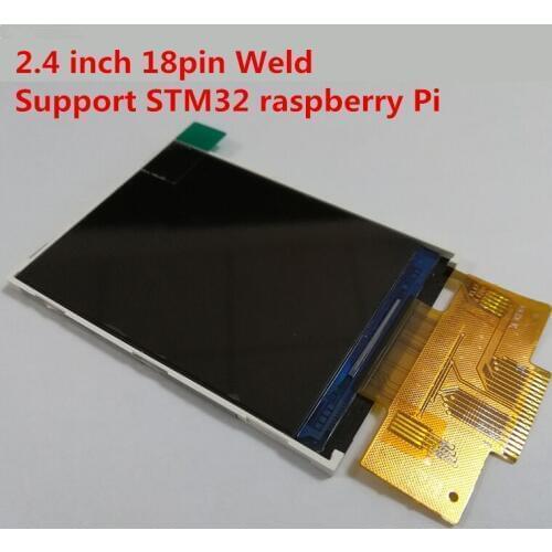 2.4inch 240x320 SPI Serial TFT full Color LCD Display screen ILI9341 18pin 0.8mm spacing Weld Sold type No Touch pad wide view