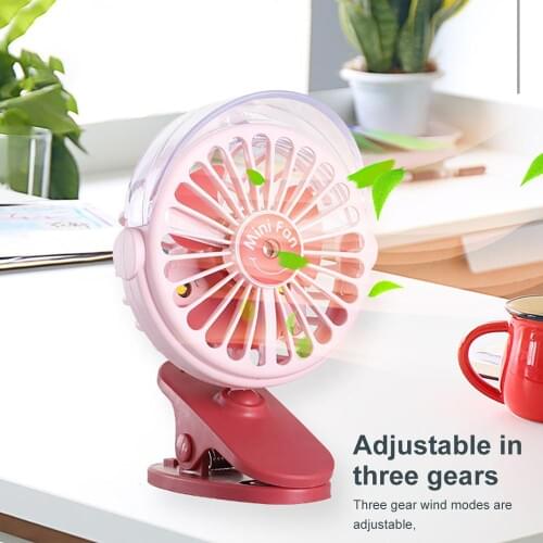 Portable Cute Desktop Spray Fan Creative Desktop Clamp Type Vertical Spray Small Fan USB Humidifier