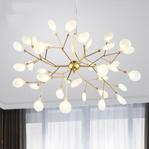 Postmodern LED firefly tree branch chandelier Living Bedroom Kitchen Dining room lustre Lighting Art Decor Indoor Pendant Lamp