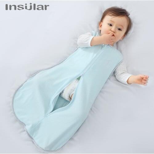Insular Sleeping Bag For Newborn Cotton Baby Swaddling Cartoon Sleeveless Parisac Bedding Muslin Anti-kick Jumpsuits 0-18 Months
